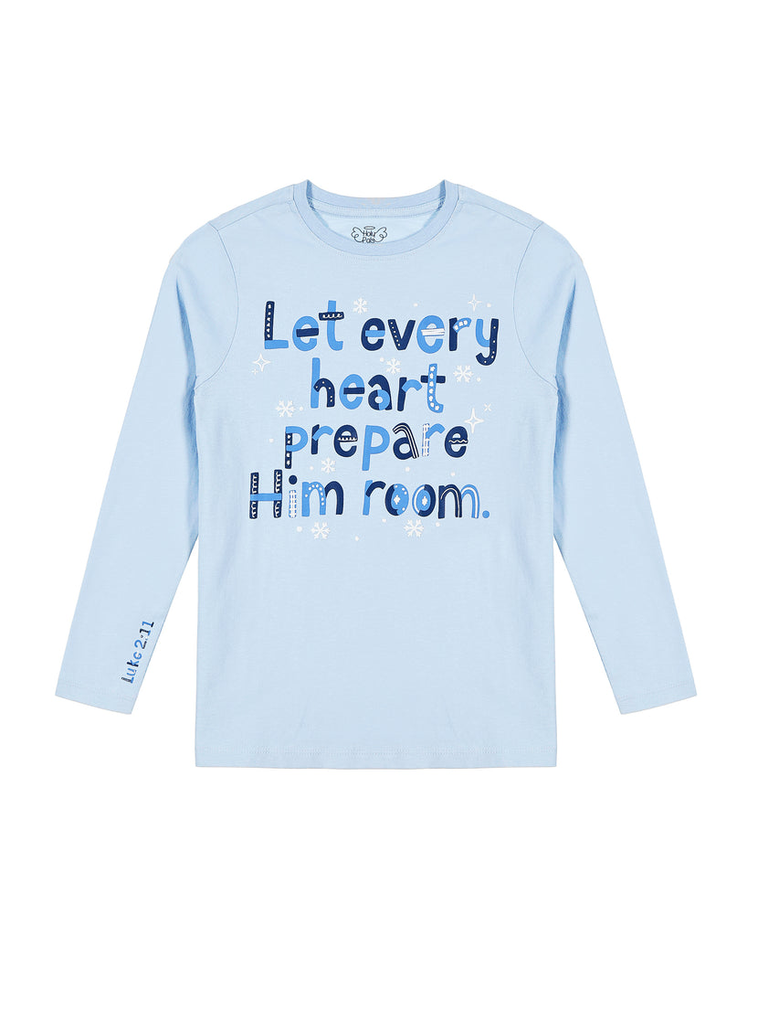 Kids Prepare Him Room T-Shirt Cotton | Long Sleeve