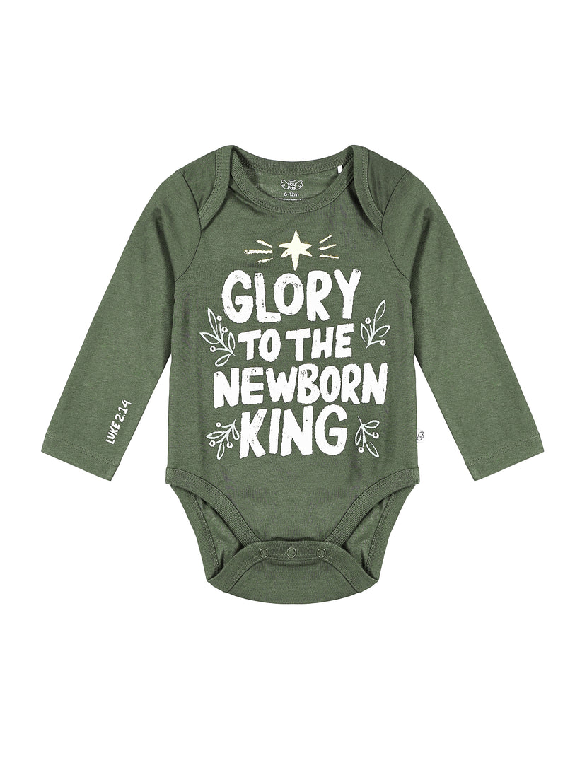 Baby Newborn King Green Bodysuit Cotton | Long Sleeve