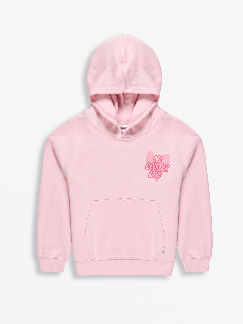 No Greater Love Pink Cotton Fleece Hoodie