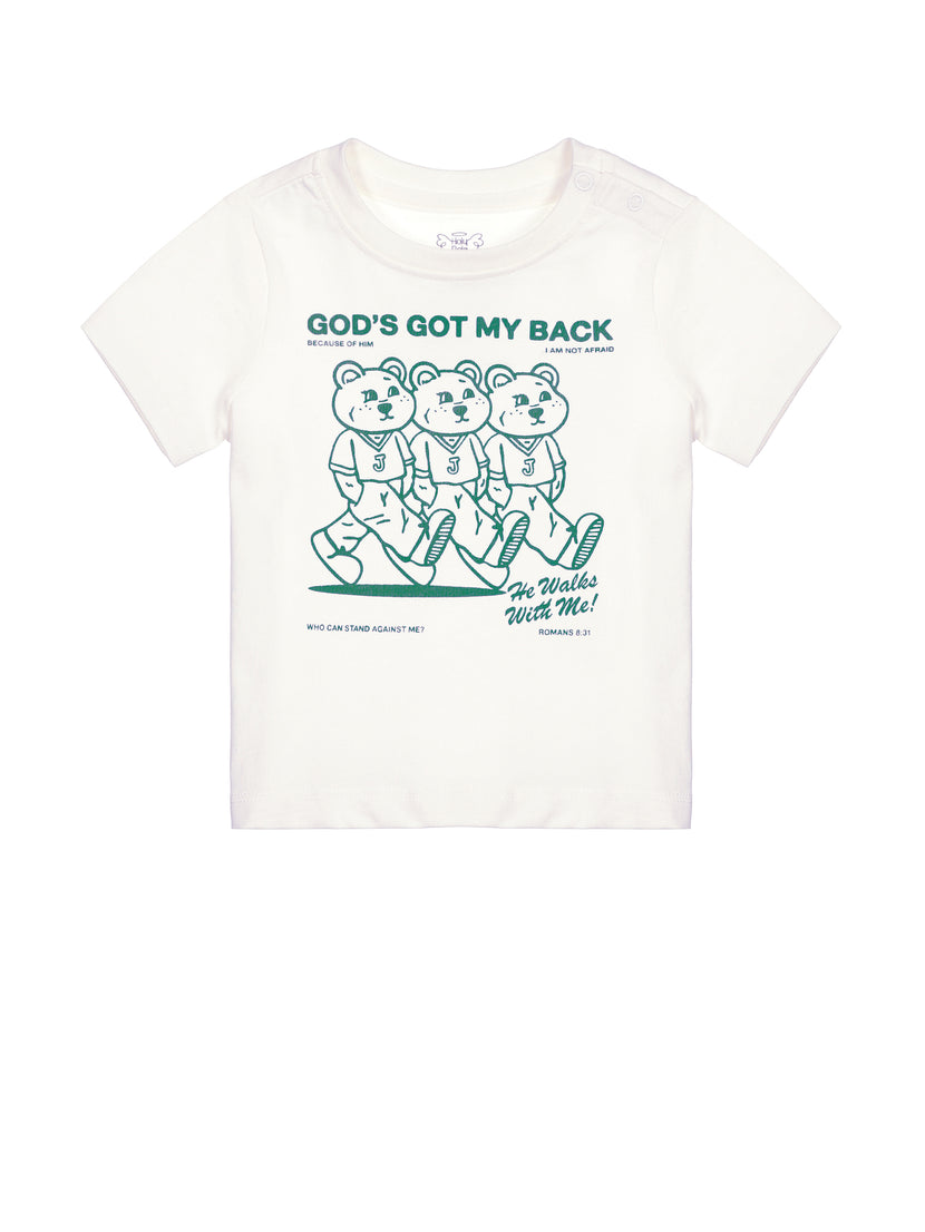 Baby God's Got My Back Teal T-Shirt Cotton | Short Sleeve