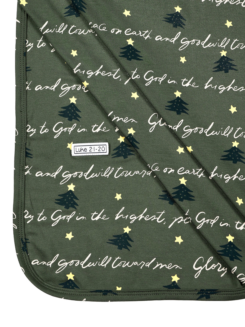 Glory to God Olive Swaddle Bamboo