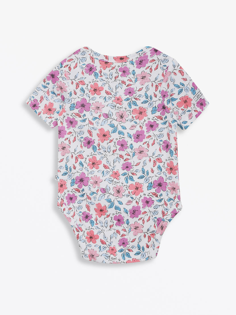 God is Love Short Sleeve Bodysuit Cotton