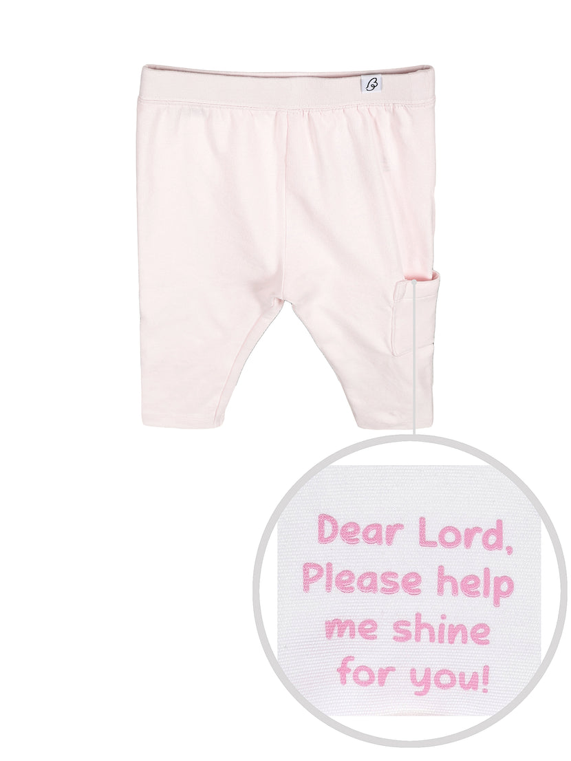 Baby Shine Prayer Pocket Heavenly Pink Leggings