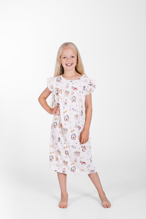 Away in a Manger PJ Girls Nightgown Polyester