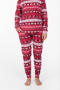 King of Kings Ruby Red Womens Jogger PJ Set Cotton