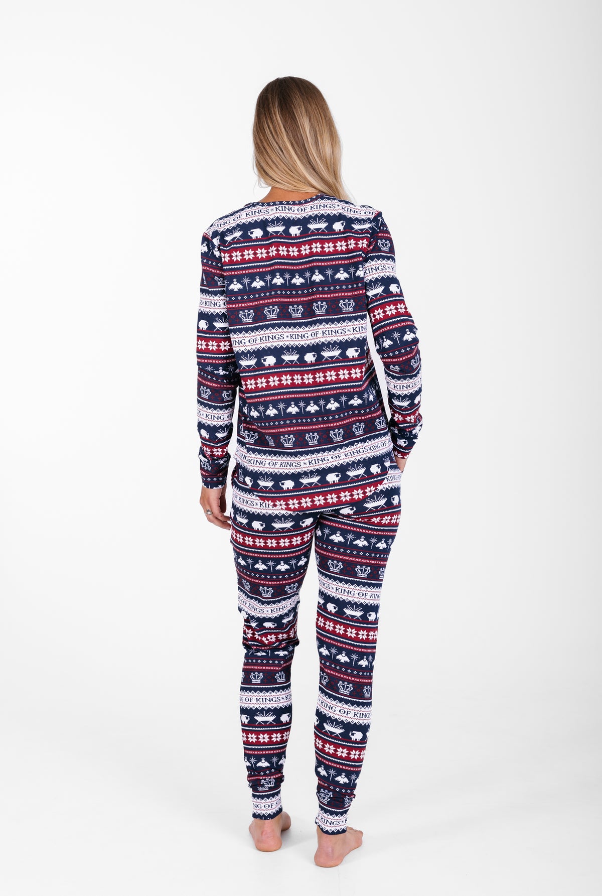 King of Kings Midnight Blue Womens Jogger PJ Set Cotton