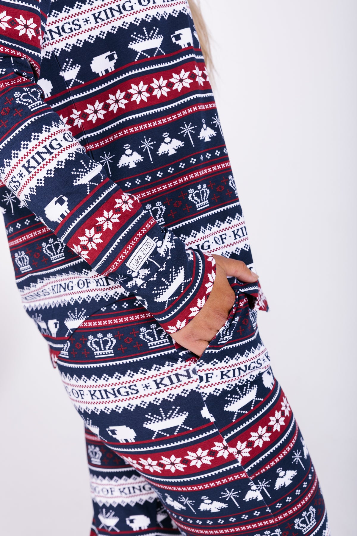 King of Kings Midnight Blue Womens Jogger PJ Set Cotton