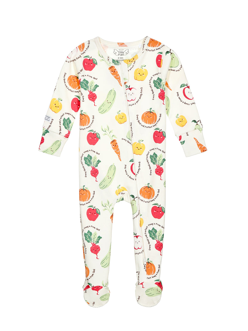 Perfect Harvest PJ Footed Onesie Cotton