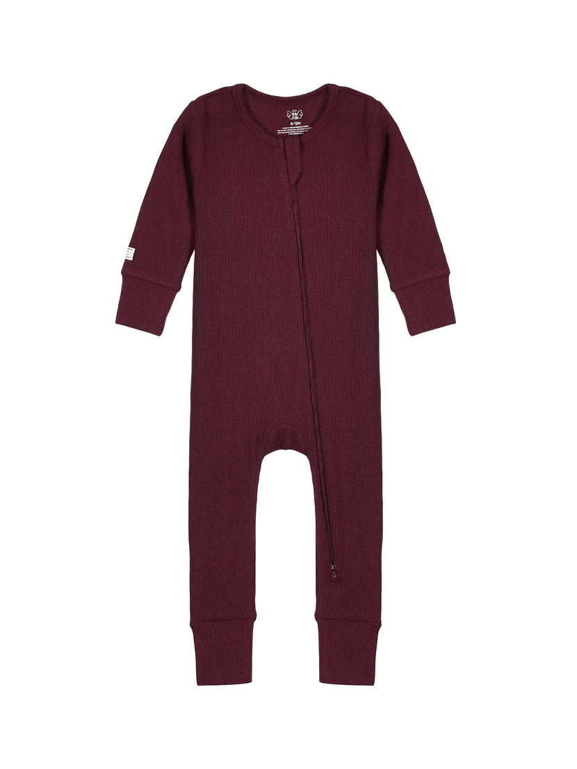 God's Got My Back Fig PJ Footless Onesie Ribbed Cotton-Bamboo Blend