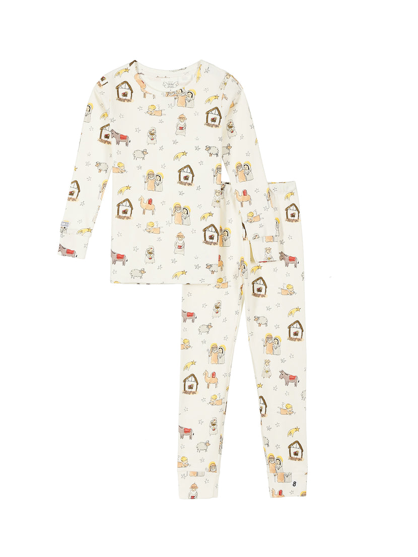 Away in a Manger PJ Long Sleeve Set Cotton