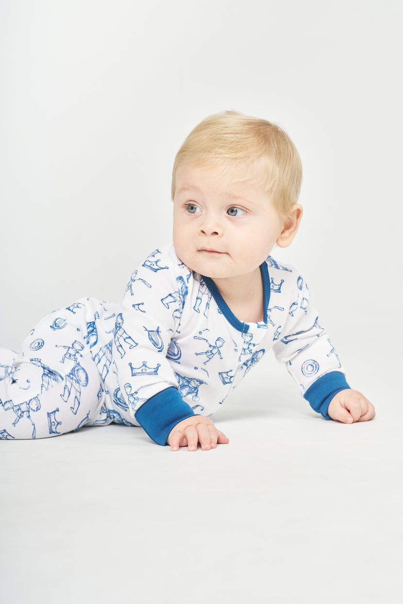 David & Goliath Blue PJ Footless Onesie Cotton