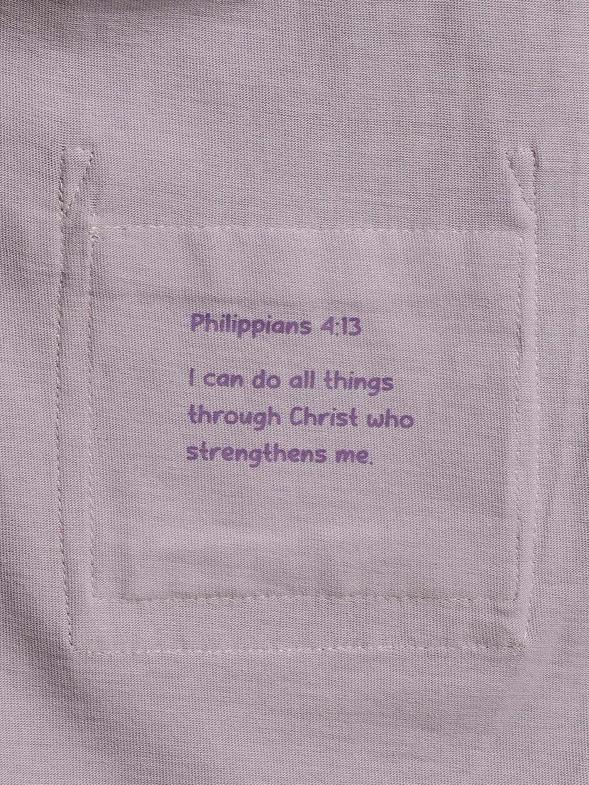 Kids Lilac Prayer Pocket Twirl Dress | Short Sleeve