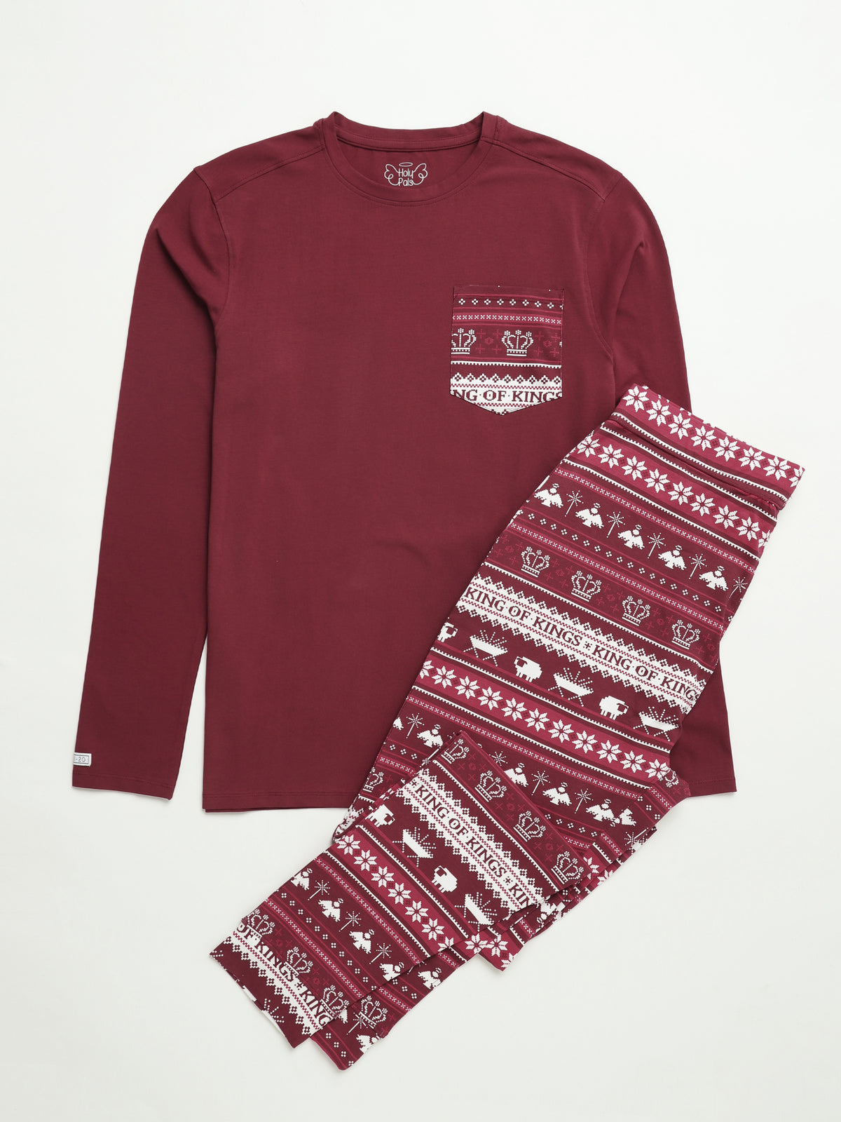 King of Kings Ruby Red Mens PJ Set Cotton