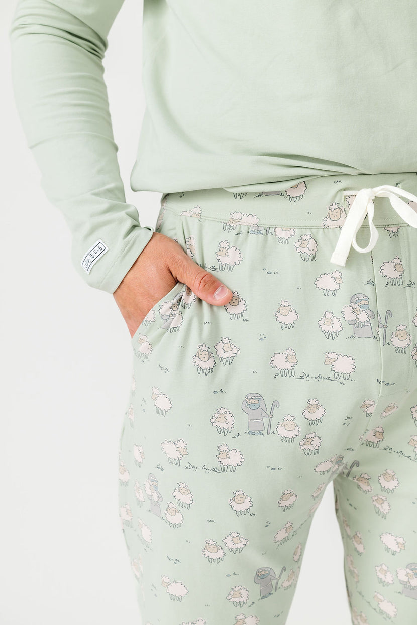 The Lost Sheep PJ Mens Long Sleeve Jogger Set Cotton
