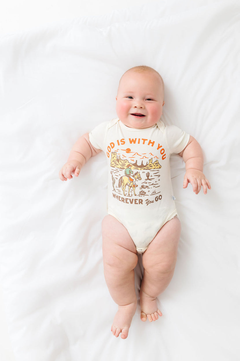Baby God is With You Bodysuit Cotton | Short Sleeve