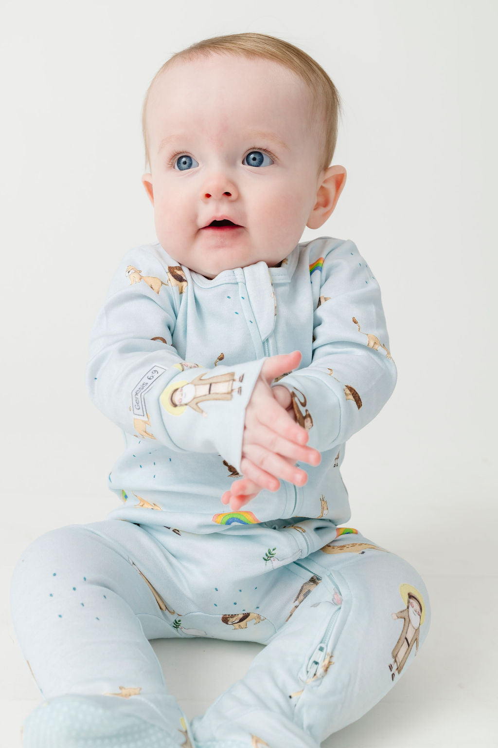 Noah and the Ark PJ Footed Onesie Cotton – Holy Pals