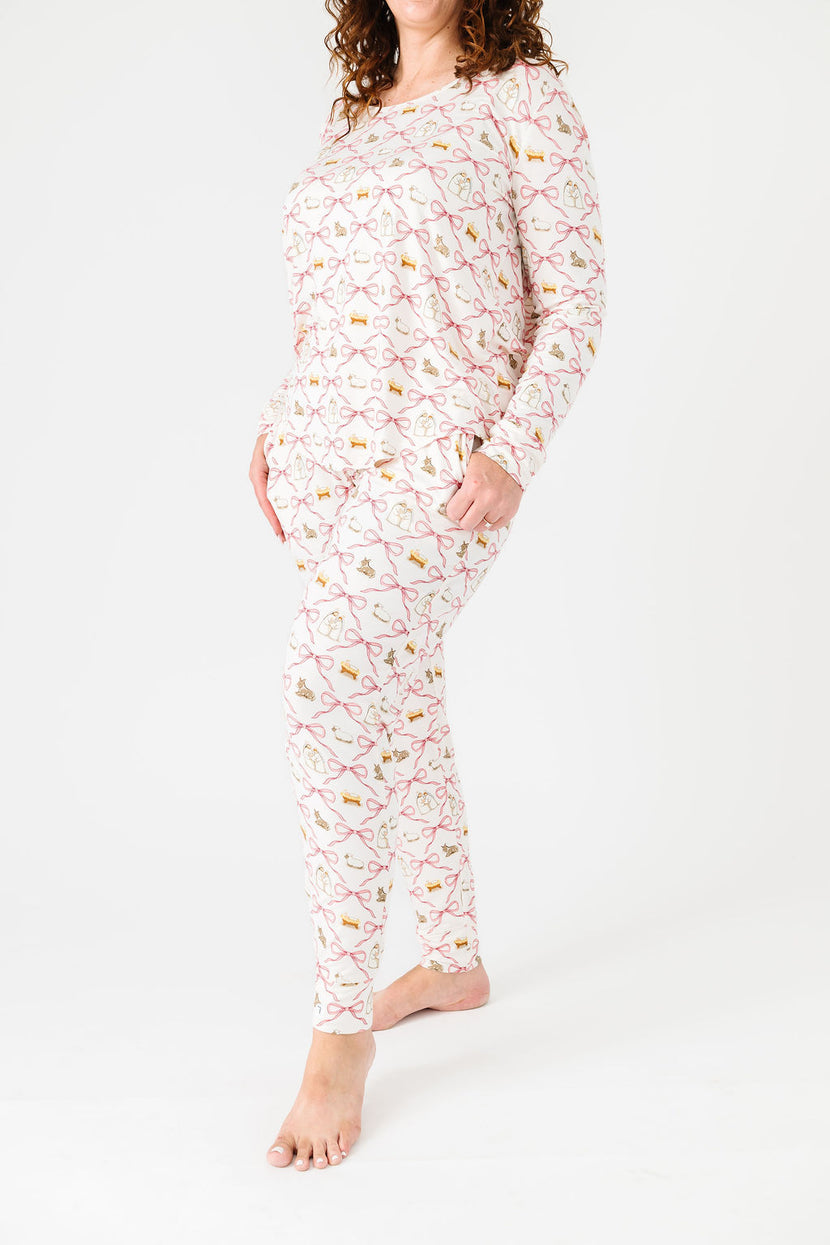 Let Us Adore Him PJ Womens Long Sleeve Jogger Set Bamboo
