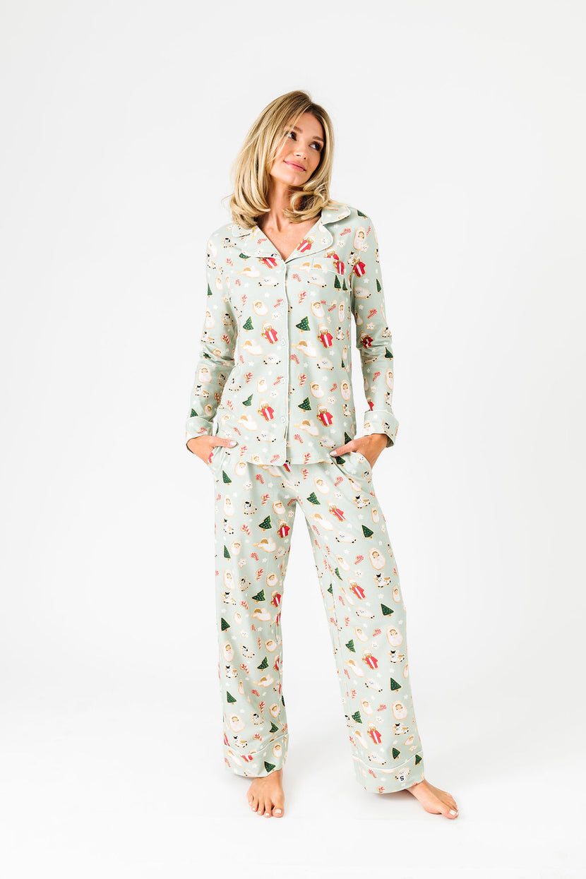 Gingerbread Jesus PJ Womens Notch Collar Set Cotton