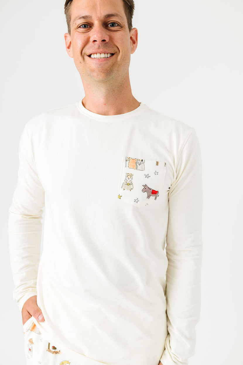 Away in a Manger Men's PJ Set Cotton