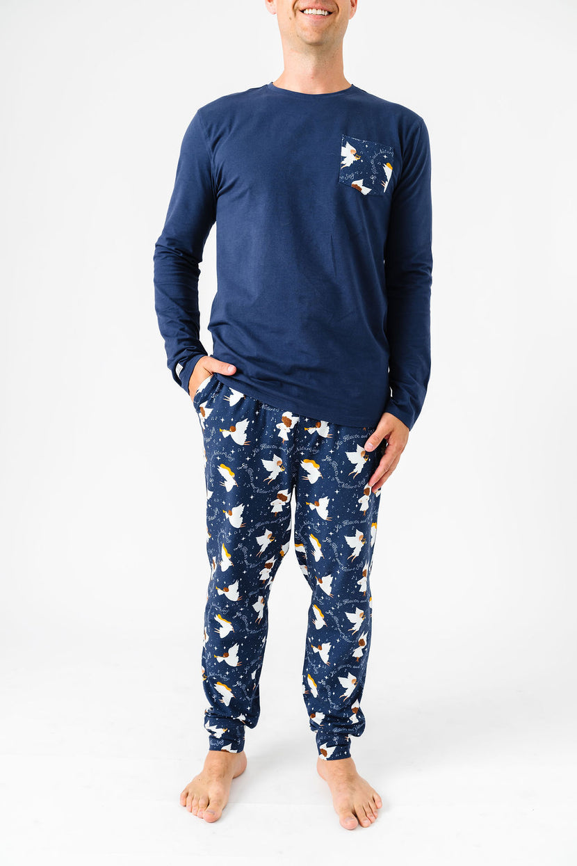 Heaven & Nature Sing PJ Mens Long Sleeve Jogger Set Cotton