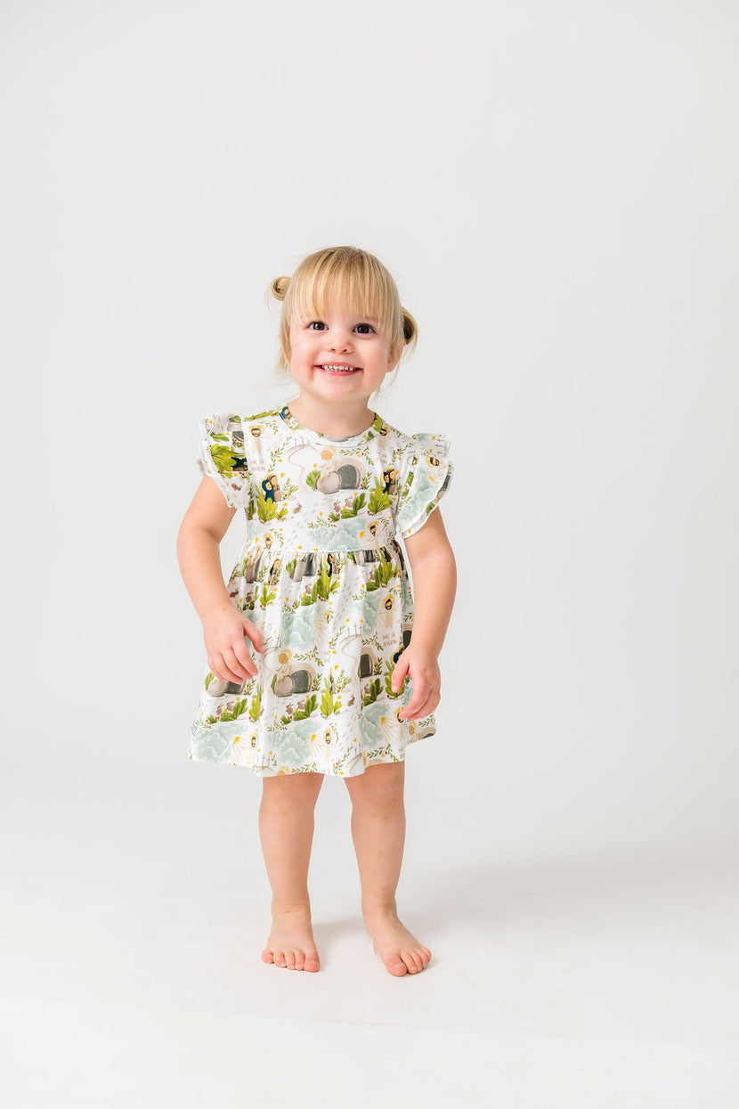 He Is Risen Twirl Dress Bodysuit Cotton | Short Sleeve