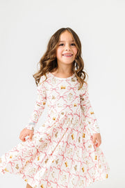 Kids Let Us Adore Him Twirl Dress Bamboo | Long Sleeve