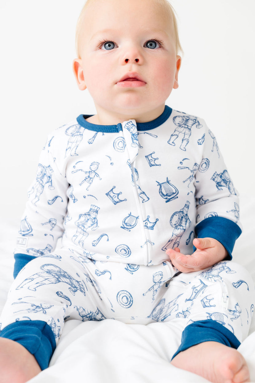 David & Goliath Blue PJ Footless Onesie Cotton