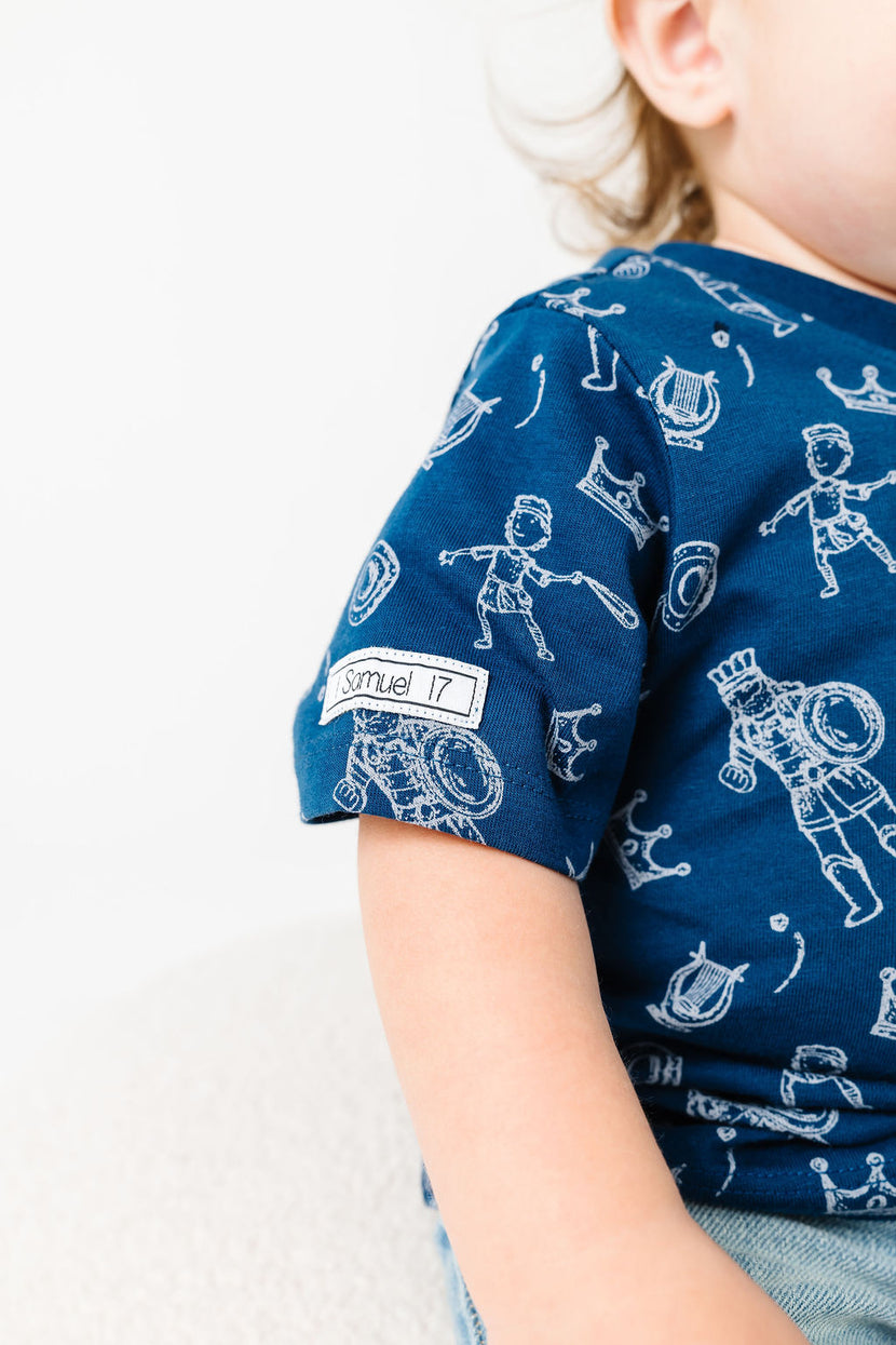 Baby David & Goliath Sailor Blue T-Shirt Cotton | Short Sleeve
