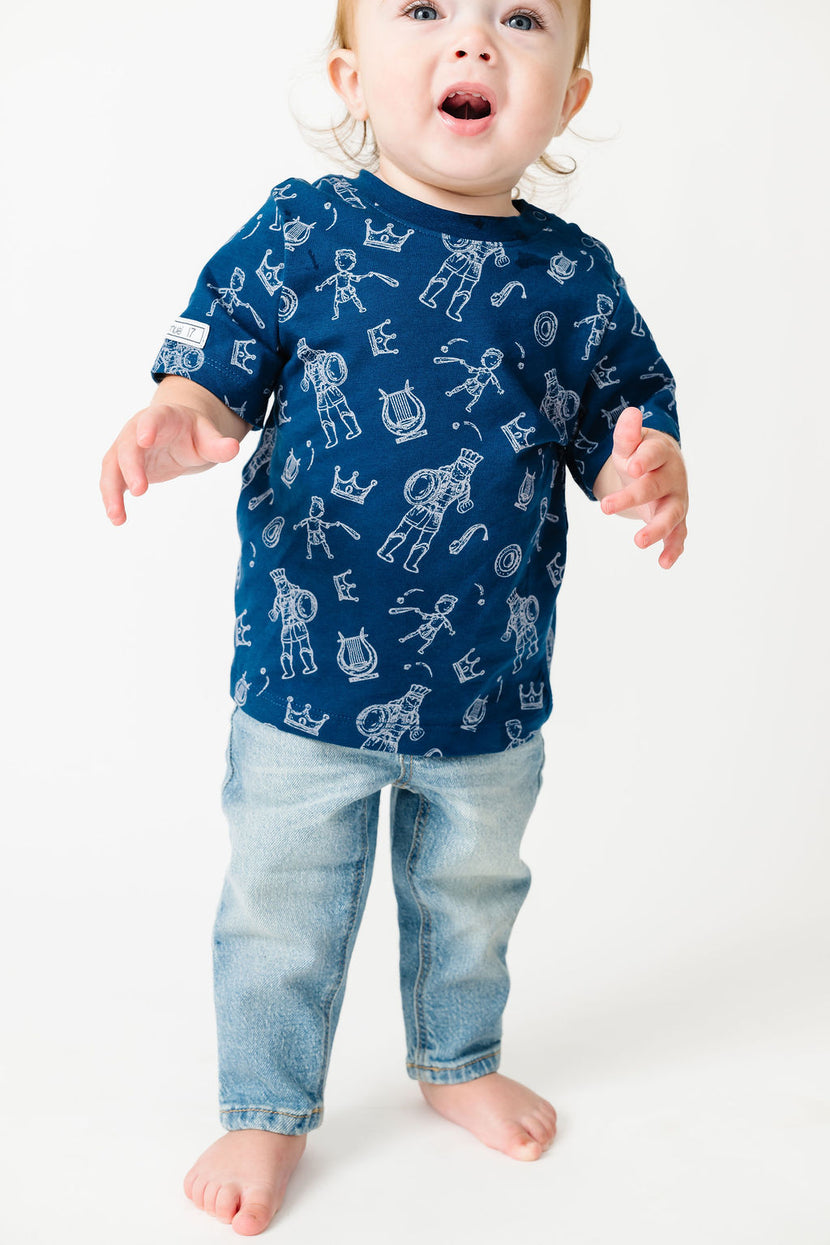 Baby David & Goliath Sailor Blue T-Shirt Cotton | Short Sleeve