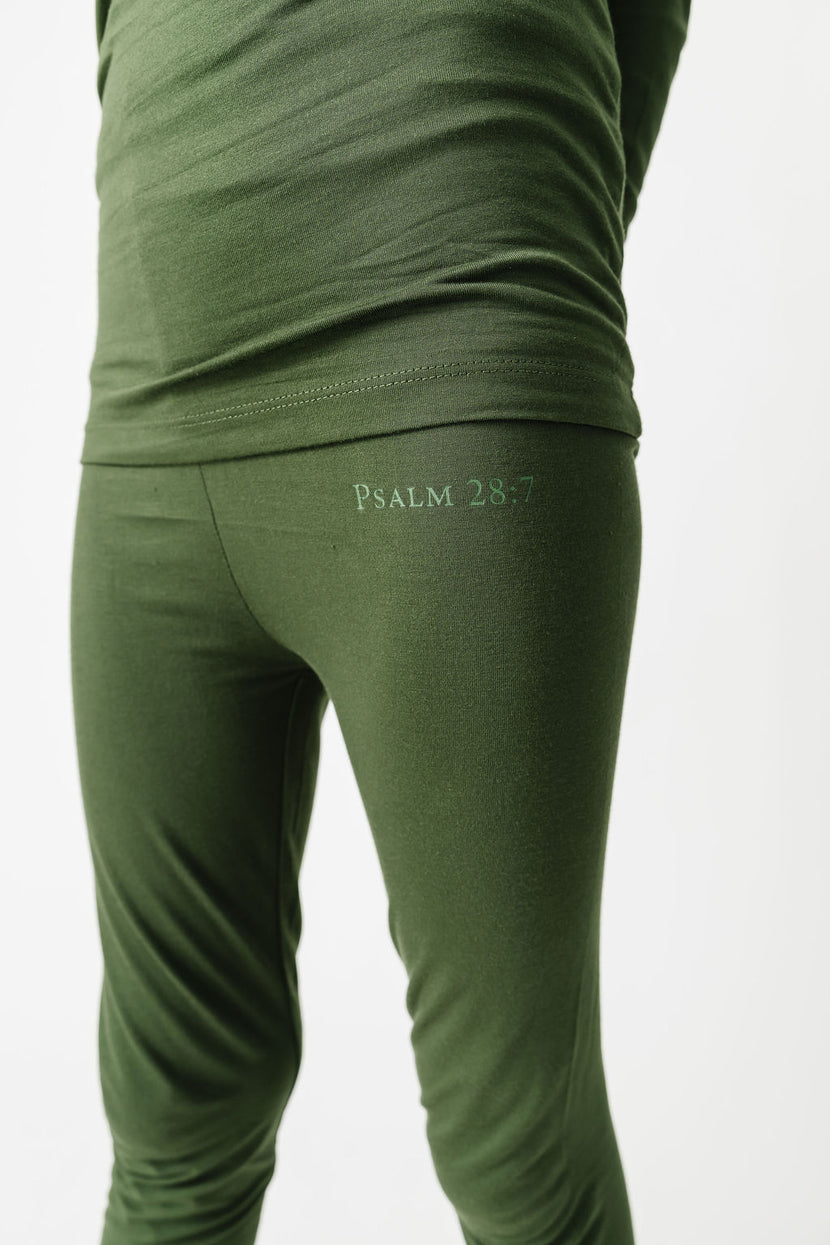 The Lord is My Strength Green PJ Long Sleeve Set Bamboo