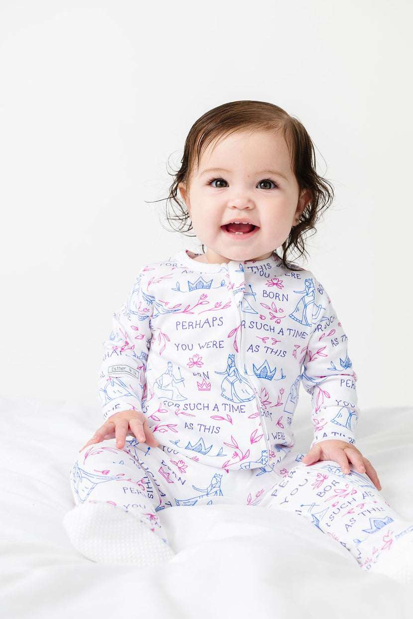 Queen Esther PJ Footed Onesie Cotton