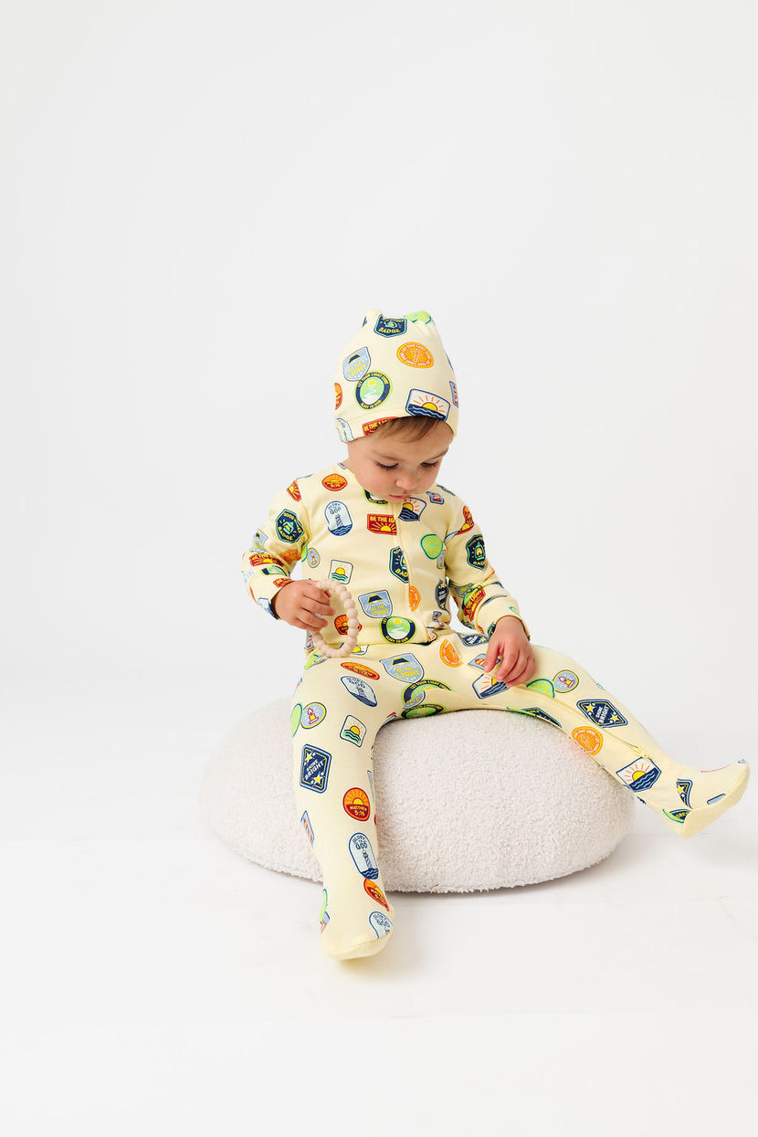 Be the Light Badges PJ Footed Onesie Cotton