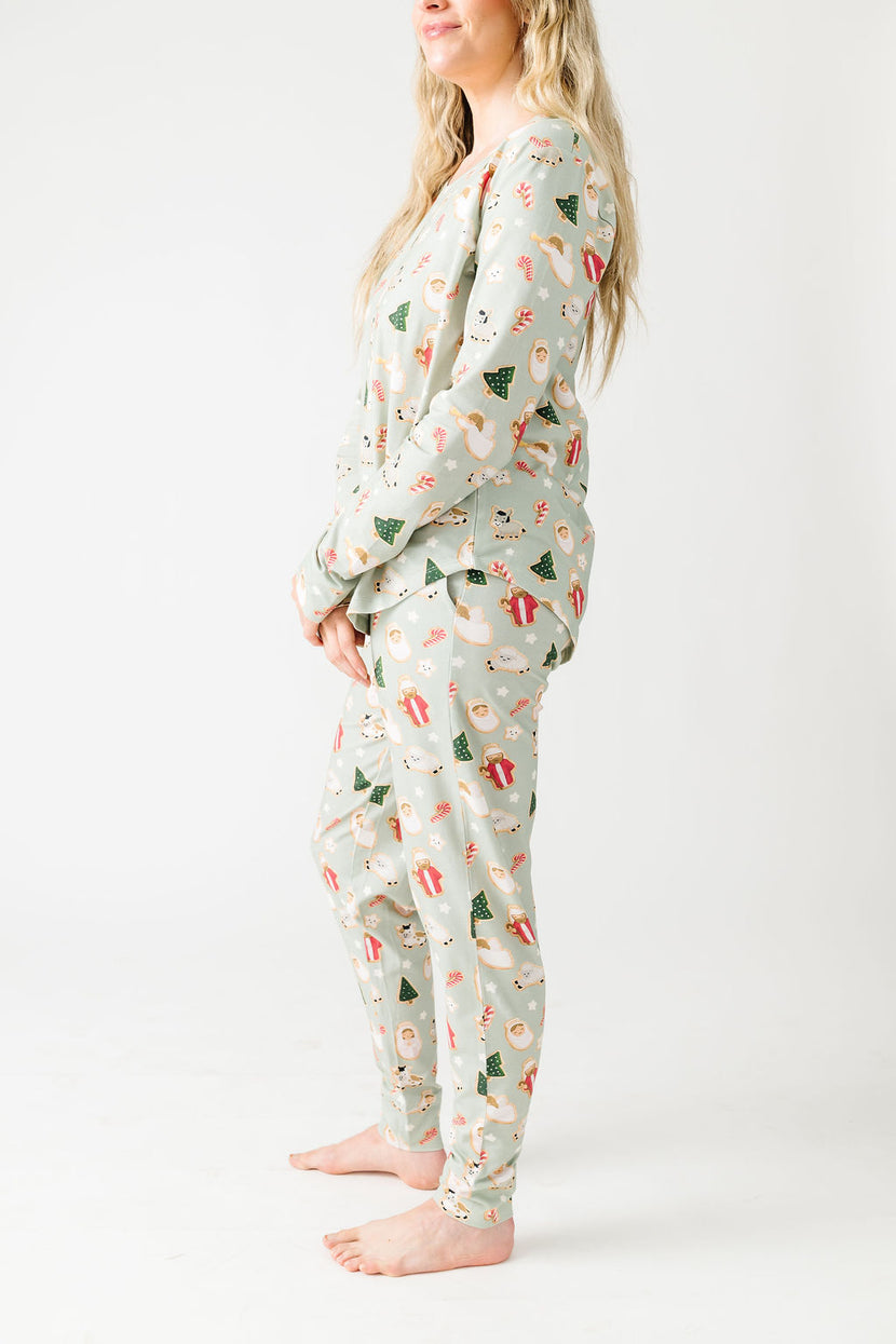 Gingerbread Jesus PJ Womens Long Sleeve Jogger Set Cotton