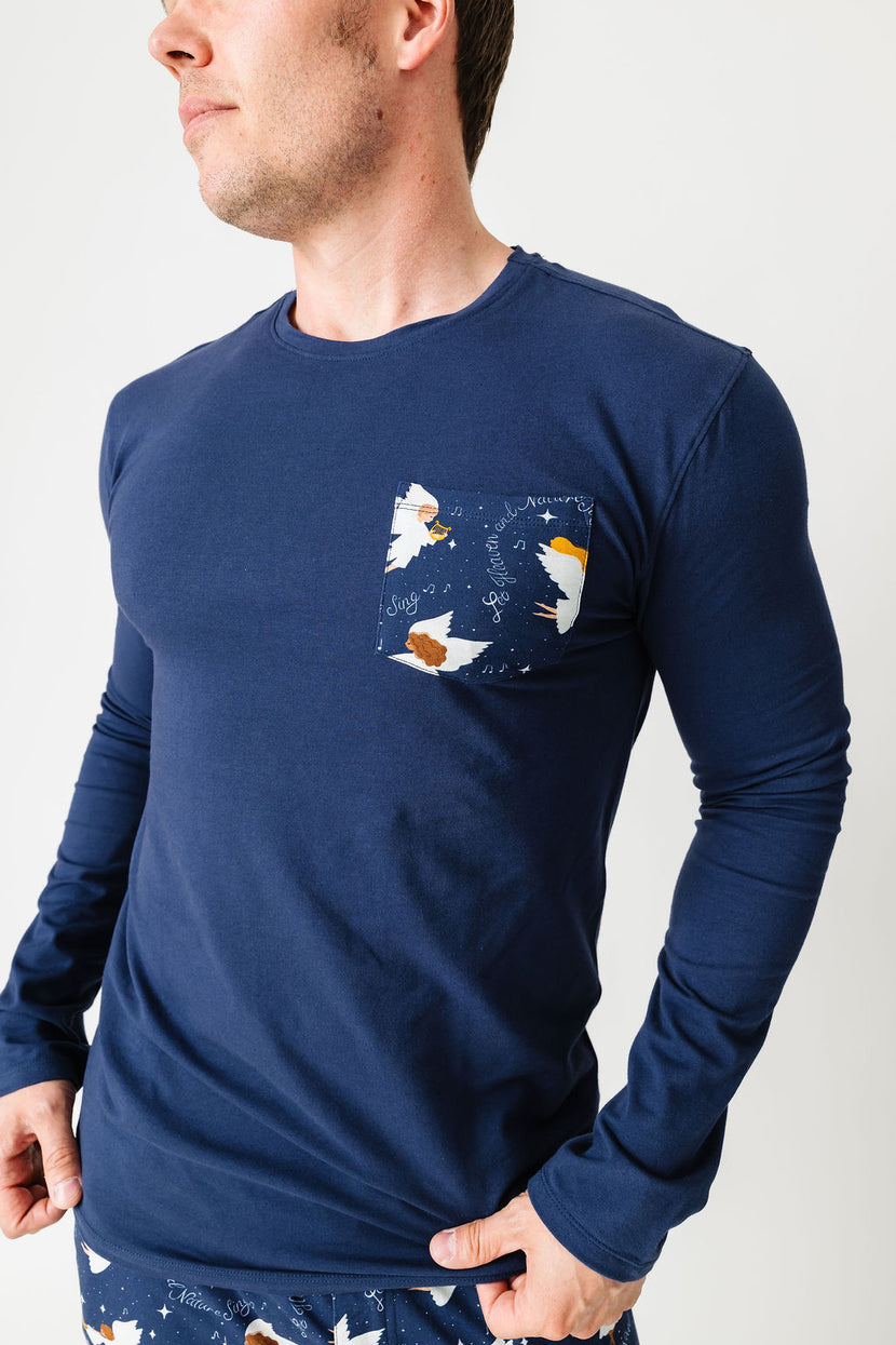 Heaven & Nature Sing PJ Mens Long Sleeve Jogger Set Cotton