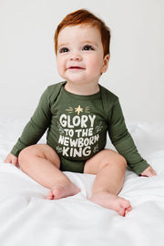 Baby Newborn King Green Bodysuit Cotton | Long Sleeve