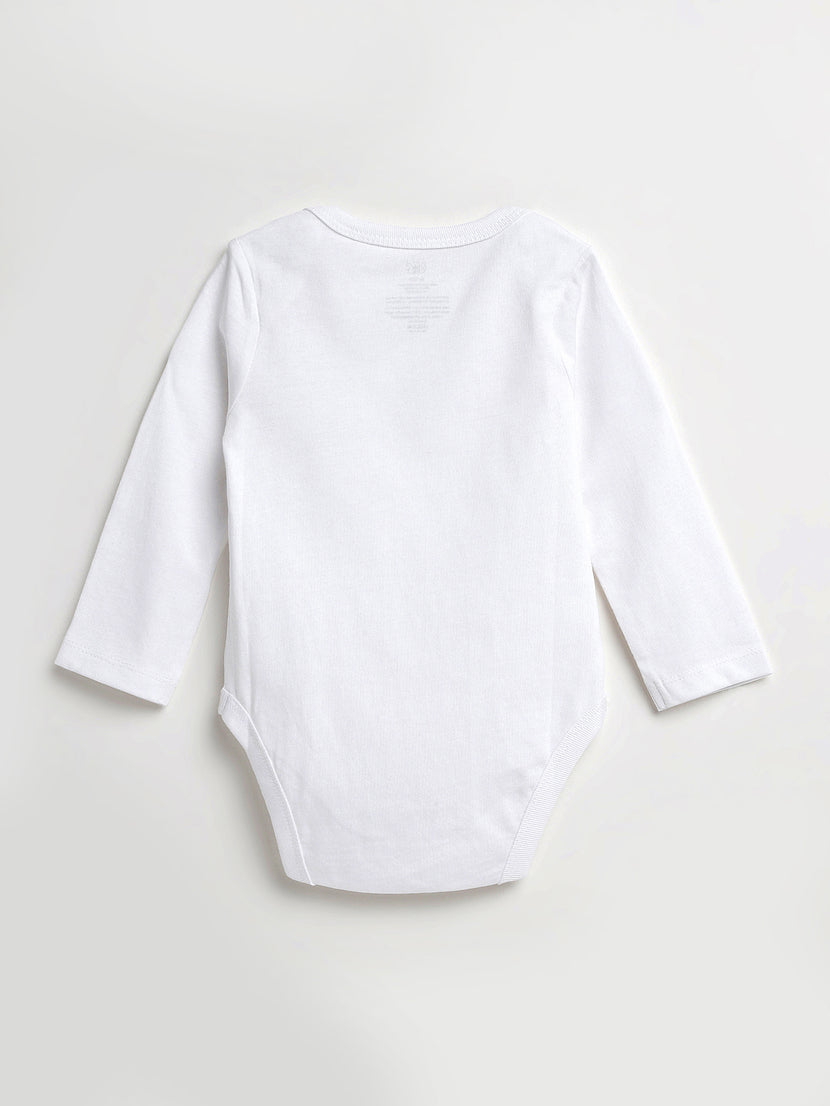 Baby White Prayer Pocket Bodysuit | Long Sleeve