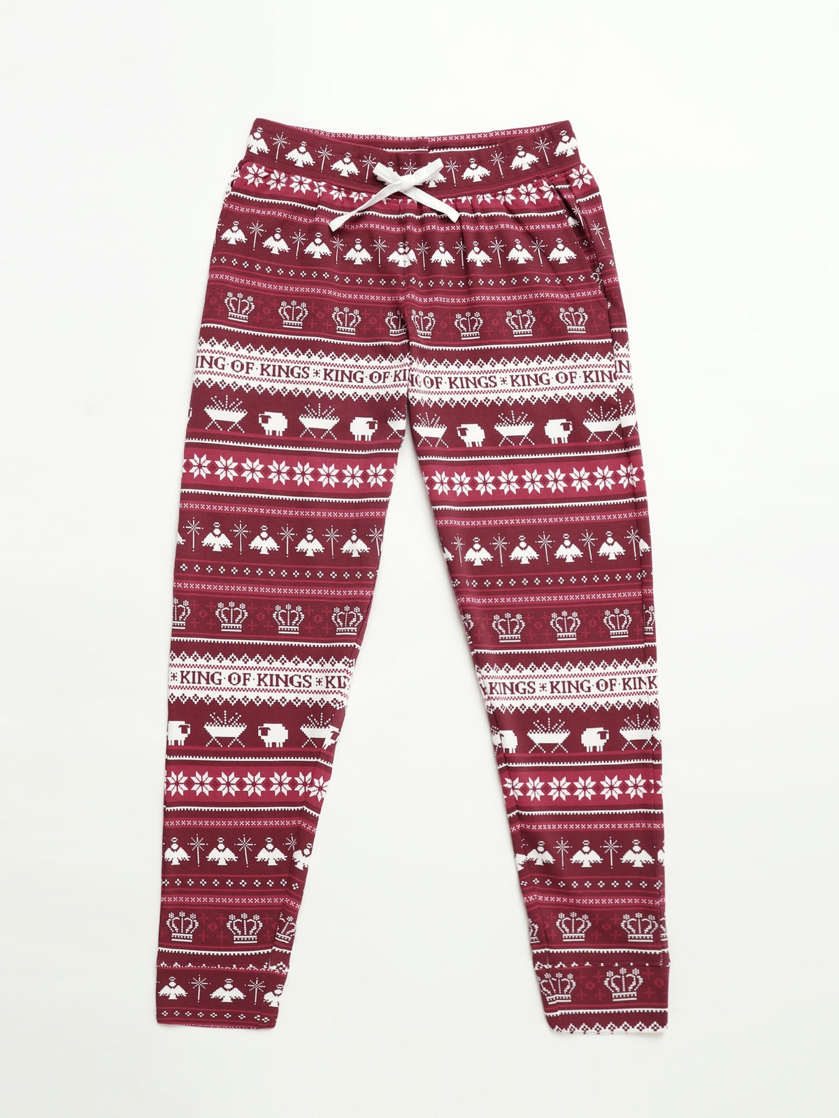 King of Kings Ruby Red Womens Jogger PJ Set Cotton