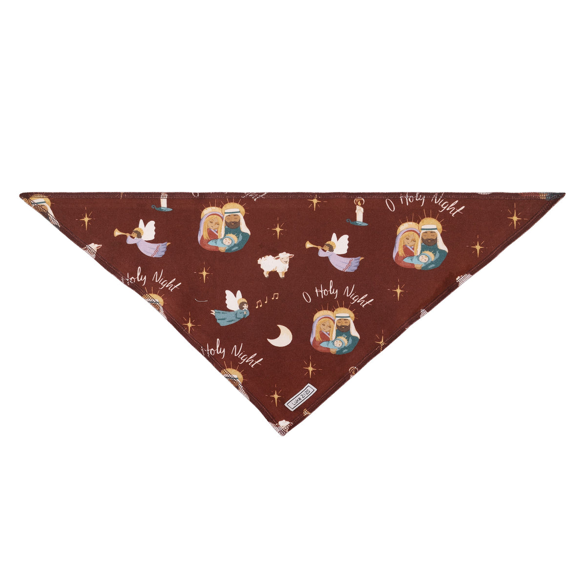 O Holy Night Burgundy Pet Bandana Cotton