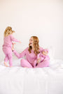 Solid Mauve PJ Long Sleeve Set Ribbed Cotton-Bamboo Blend