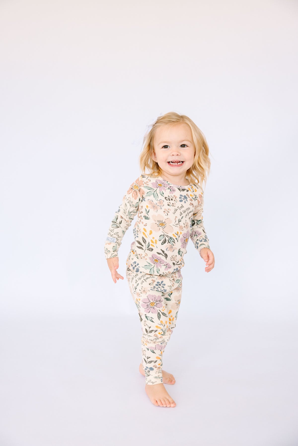 All Things Are Possible PJ Long Sleeve Set Ribbed Cotton/Bamboo Blend