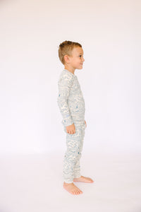 Walking on Water PJ Long Sleeve Set Ribbed Cotton/Bamboo Blend