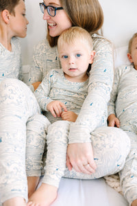 Walking on Water PJ Long Sleeve Set Ribbed Cotton/Bamboo Blend