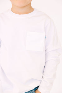 White Prayer Pocket Long Sleeve Shirt Cotton