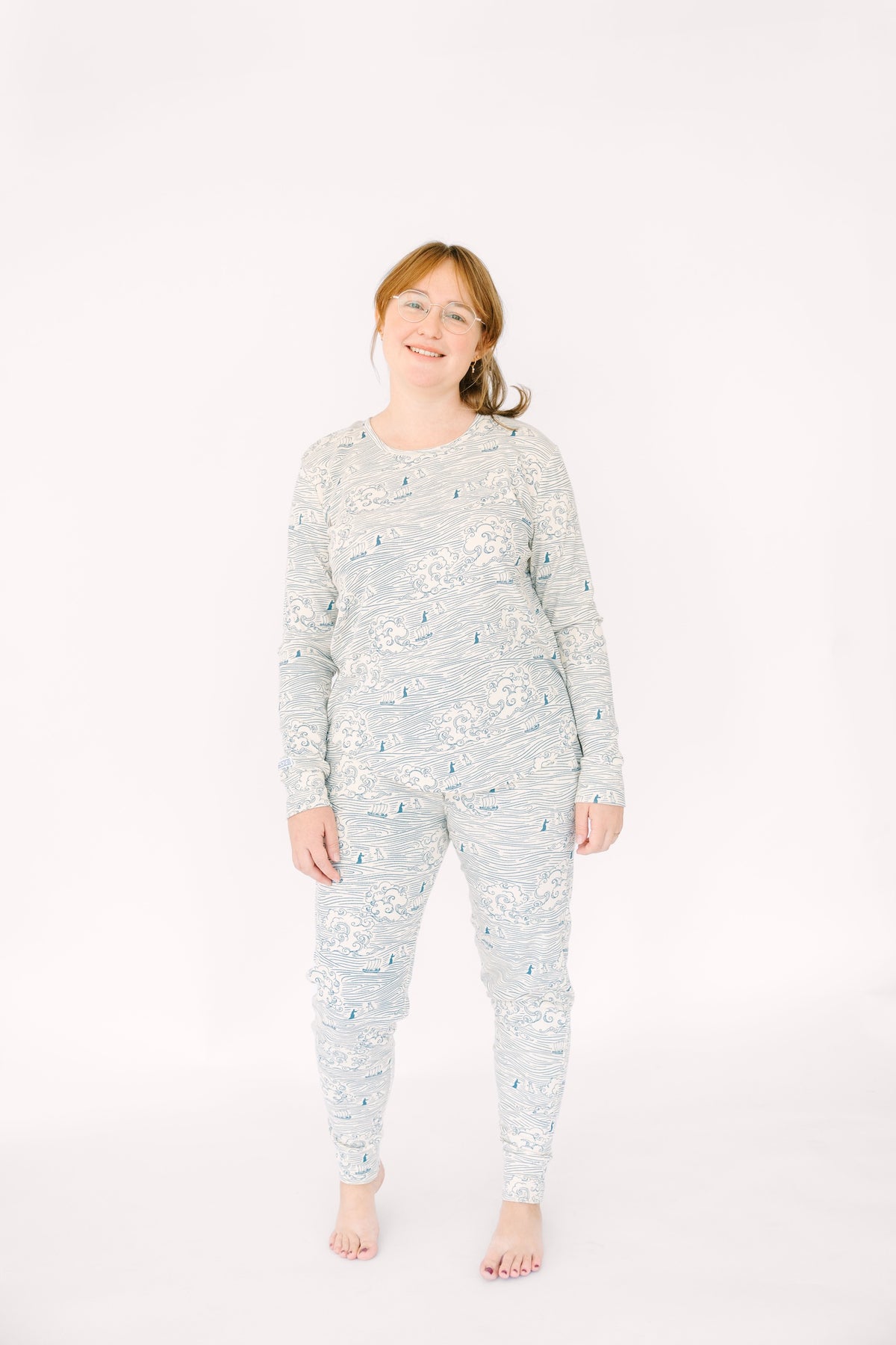 Walking on Water Womens PJ Jogger Set Ribbed Cotton/Bamboo Blend