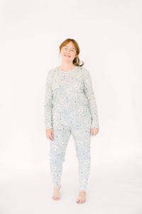 Walking on Water Womens PJ Jogger Set Ribbed Cotton/Bamboo Blend