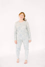 Walking on Water Womens PJ Jogger Set Ribbed Cotton-Bamboo Blend