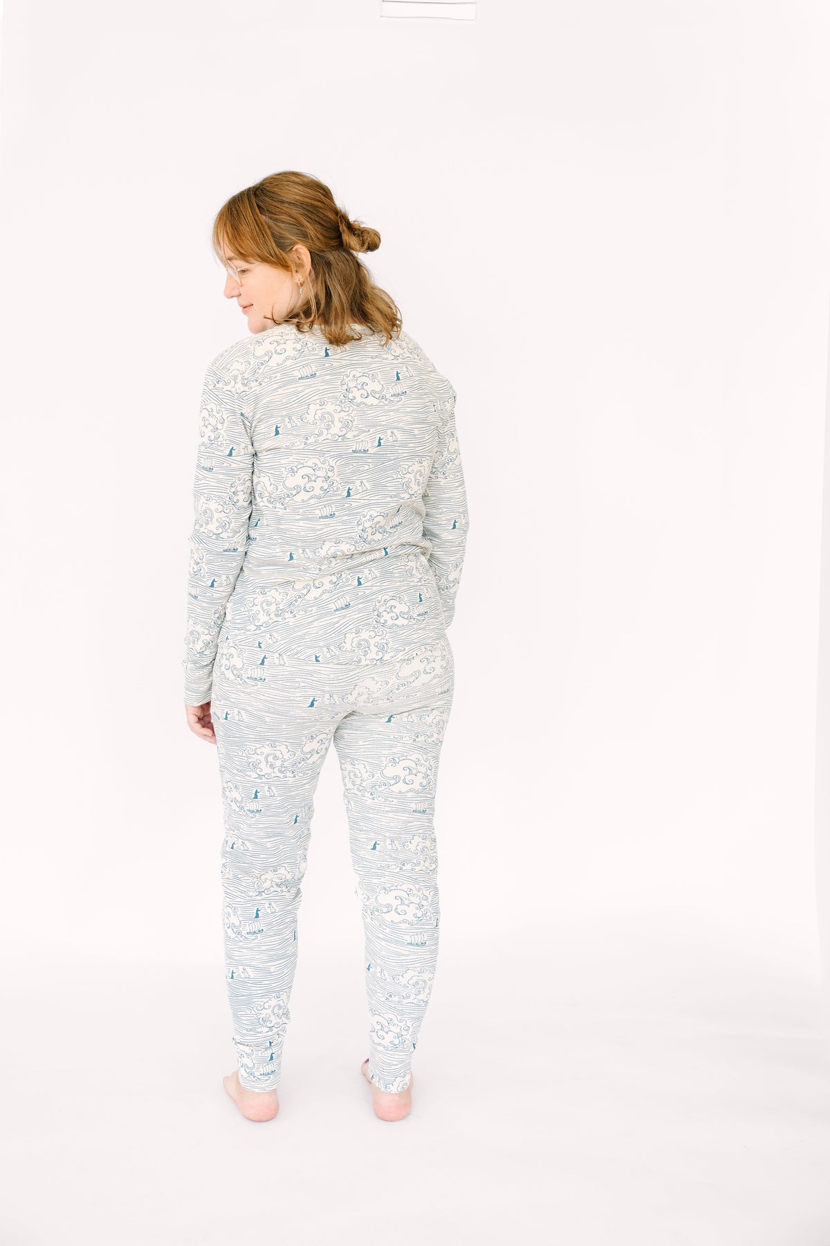 Walking on Water Womens PJ Jogger Set Ribbed Cotton/Bamboo Blend