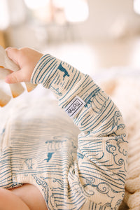 Walking on Water PJ Footless Onesie Ribbed Cotton/Bamboo Blend