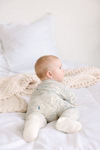 Walking on Water PJ Footed Onesie Ribbed Cotton/Bamboo Blend