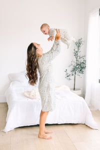 Walking on Water Womens Nightgown PJ Ribbed Cotton/Bamboo Blend